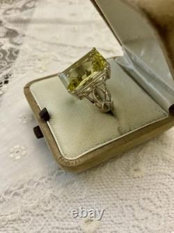 Belle CITRINE ARGENT MASSIF, Originale ANCIENNE BAGUE, CREATEUR