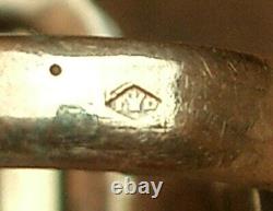 Belle Importante Bague Ancienne Argent Et Or Massif Grosse Pierre Orange