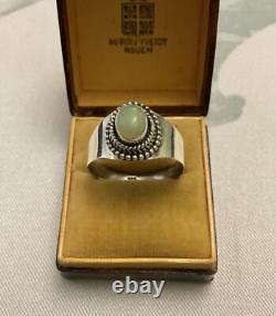 Belle Opale Naturelle Argent Massif, Ancienne Bague Art Deco