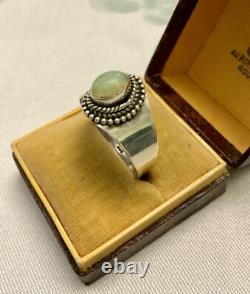 Belle Opale Naturelle Argent Massif, Ancienne Bague Art Deco
