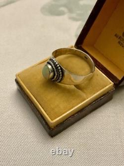 Belle Opale Naturelle Argent Massif, Ancienne Bague Art Deco