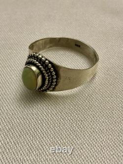 Belle Opale Naturelle Argent Massif, Ancienne Bague Art Deco