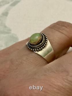 Belle Opale Naturelle Argent Massif, Ancienne Bague Art Deco
