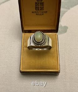 Belle Opale Naturelle Argent Massif, Ancienne Bague Art Deco