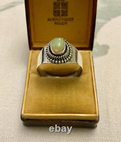 Belle Opale Naturelle Argent Massif, Ancienne Bague Art Deco