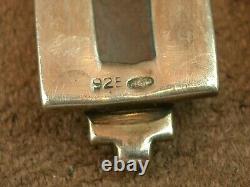Belles Boucles D Oreilles Pendantes Anciennes Art Deco Argent Massif Et Pierres