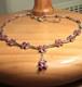 Bijoux Anciens Argent Massif Collier Rubis Marcassite Veritable