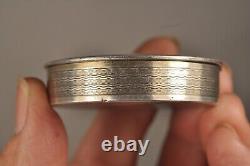 Boite A Mouches Ancien Argent Massif Emaille Antique Enameled Silver Patch Box
