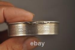 Boite A Mouches Ancien Argent Massif Emaille Antique Enameled Silver Patch Box
