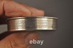 Boite A Mouches Ancien Argent Massif Emaille Antique Enameled Silver Patch Box