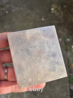 Boîte Ancienne Argent Massif Feuilles de Marronniers Calcite