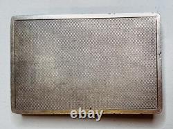 Boîte Art Déco en argent massif 935 émail guilloché turquoise coffret ancien