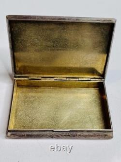 Boîte Art Déco en argent massif 935 émail guilloché turquoise coffret ancien