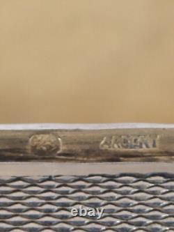 Boîte en Argent Massif Guillochée et émaillée, Ancienne