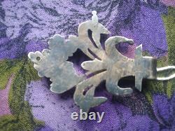 Boucle de cape ancienne argent massif minerve- décor blé et vigne -viticulteur