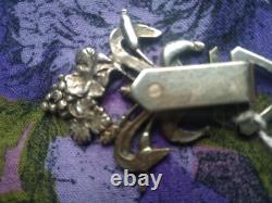 Boucle de cape ancienne argent massif minerve- décor blé et vigne -viticulteur