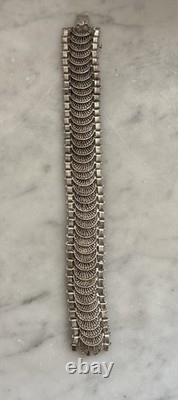 Bracelet Ancien Argent Massif Filigrane Manchette Ref J91