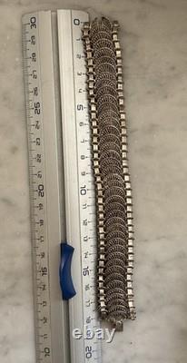 Bracelet Ancien Argent Massif Filigrane Manchette Ref J91