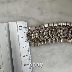 Bracelet Ancien Argent Massif Filigrane Manchette Ref J91