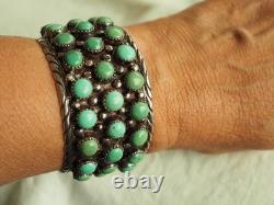Bracelet Ancien Argent Massif Turquoises Navajo Silver Cuff Tom Platero