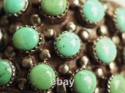 Bracelet Ancien Argent Massif Turquoises Navajo Silver Cuff Tom Platero