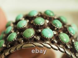 Bracelet Ancien Argent Massif Turquoises Navajo Silver Cuff Tom Platero