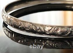 Bracelet Ancien en Argent massif 800 décor fleuri Poinçon Arbre
