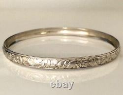 Bracelet Ancien en Argent massif 800 décor fleuri Poinçon Arbre