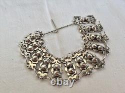 Bracelet Argent Massif Taxco 980 Moderniste 1940 Boules Ancien Vintage Mexican