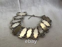 Bracelet Argent Massif Taxco 980 Moderniste 1940 Boules Ancien Vintage Mexican