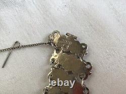 Bracelet Argent Massif Taxco 980 Moderniste 1940 Boules Ancien Vintage Mexican