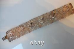 Bracelet En Argent, Argent 900, Beau Bracelet Ancien Massif, Fait Main