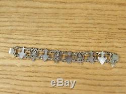 Bracelet Fleurs de Lys en Argent Massif Silver Silber ancien