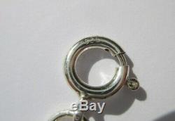 Bracelet ancien Filigranes breloque Silver argent massif 11,2g 19cm