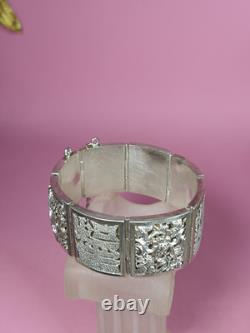 Bracelet ancien argent massif