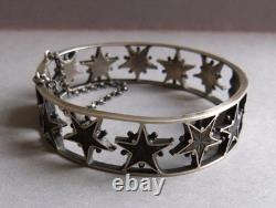 Bracelet ancien argent massif et étoile de Digne Saint Vincent pentacrine