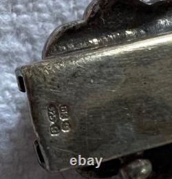 Bracelet ancien style Art Déco marcassites argent massif 925 poinçons feuillage