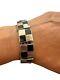 Bracelet Argent Massif Ancien Unisex Vintage Émaillé Géométrique Bijoux Mexicain
