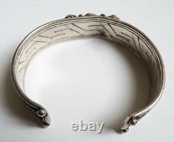 Bracelet ethnique argent massif et turquoise silver bracelet Bijou ancien