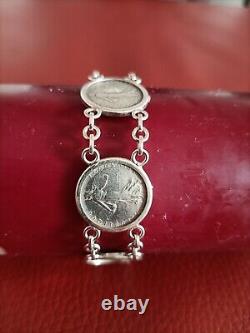 Bracelet pièces argent 925 ancien