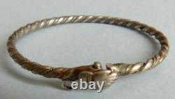 Bracelet torsadé argent massif Bijou ancien silver bracelet main