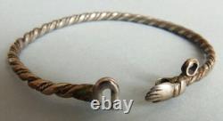 Bracelet torsadé argent massif Bijou ancien silver bracelet main
