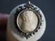 Broche Ancien Argent Massif Camee Pierre De Lave Antique Lava Cameo Carved Brooc