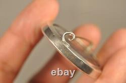 Broche Ancien Argent Massif Pietra Dura Inlay Antique Solid Silver Brooch