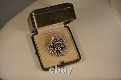 Broche Ancien Or Massif 18k Argent Diamant Antique Gold Silver Diamond Brooch 19