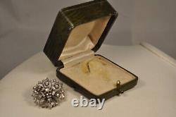 Broche Ancien Or Massif 18k Argent Diamant Antique Gold Silver Diamond Brooch 19