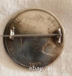 Broche Ancienne Argent Massif Demi-Couronne George III 1817 Gravée Monogramme A