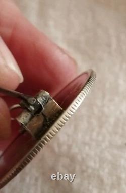 Broche Ancienne Argent Massif Demi-Couronne George III 1817 Gravée Monogramme A