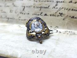 Broche Ancienne en Argent Vermeil Filigrané XIX? Siècle Sarah Bernhardt