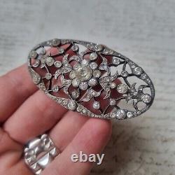 Broche XVIIIè Ancienne en Argent Pierres Du Rhin Georgian Silver Brooch